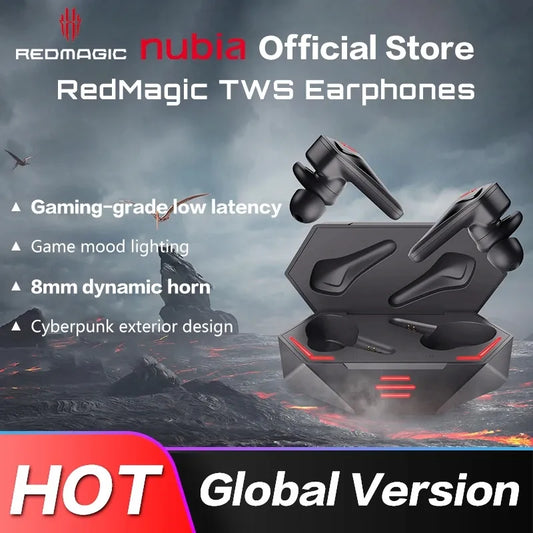 Global Version NUBIA RedMagic TWS Gaming Earphone Wireless Bluetooth Redmagic Cyberpods RedMagic DAO TWS Earbuds 39ms low latenc